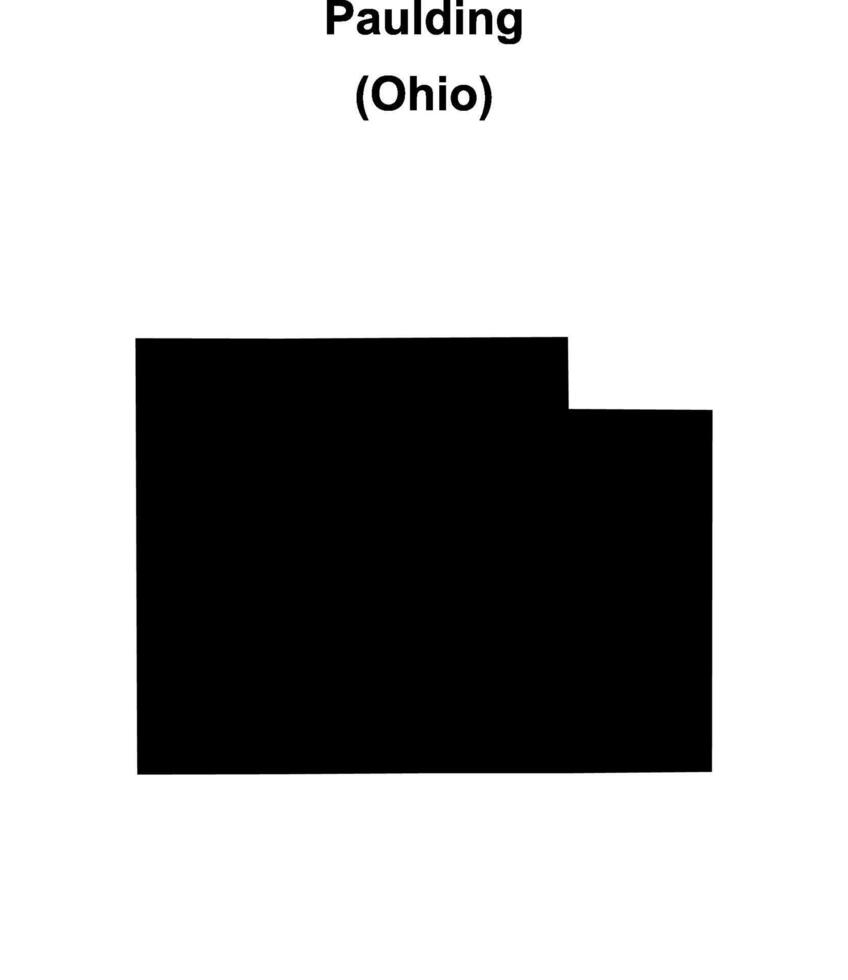 Paulding County, Ohio blank outline map vector