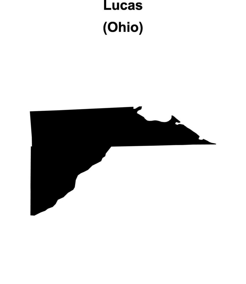 Lucas County, Ohio blank outline map vector