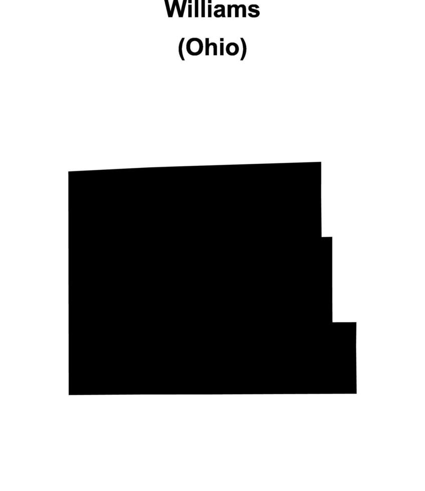 Williams County, Ohio blank outline map vector