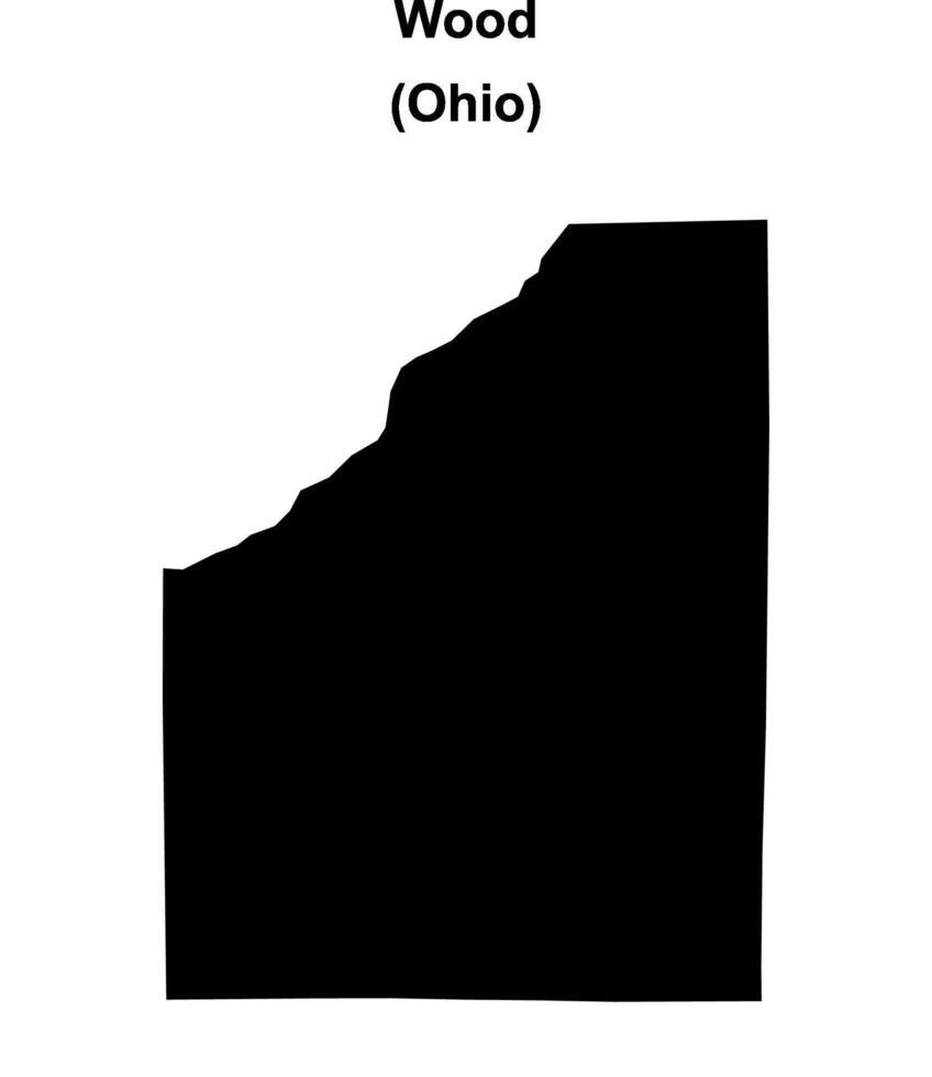 Wood County, Ohio blank outline map vector
