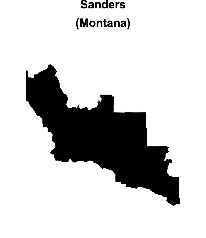 Sanders County, Montana blank outline map vector
