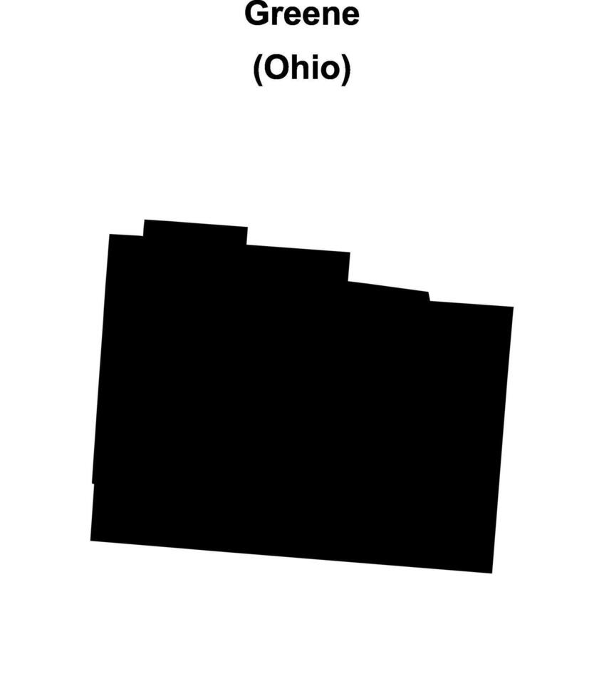 Greene County, Ohio blank outline map vector