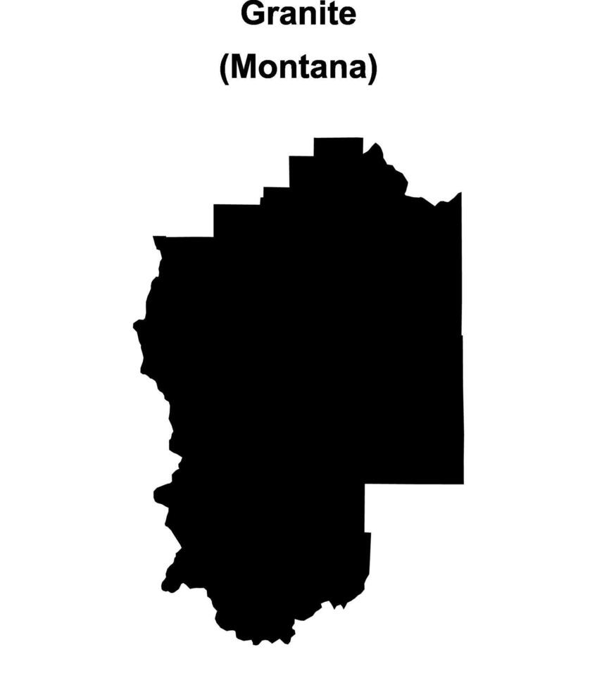 Granite County, Montana blank outline map vector