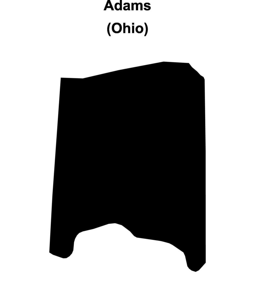 Adams County, Ohio blank outline map vector