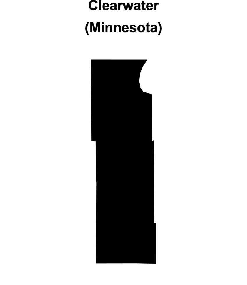 Clearwater County, Minnesota blank outline map vector