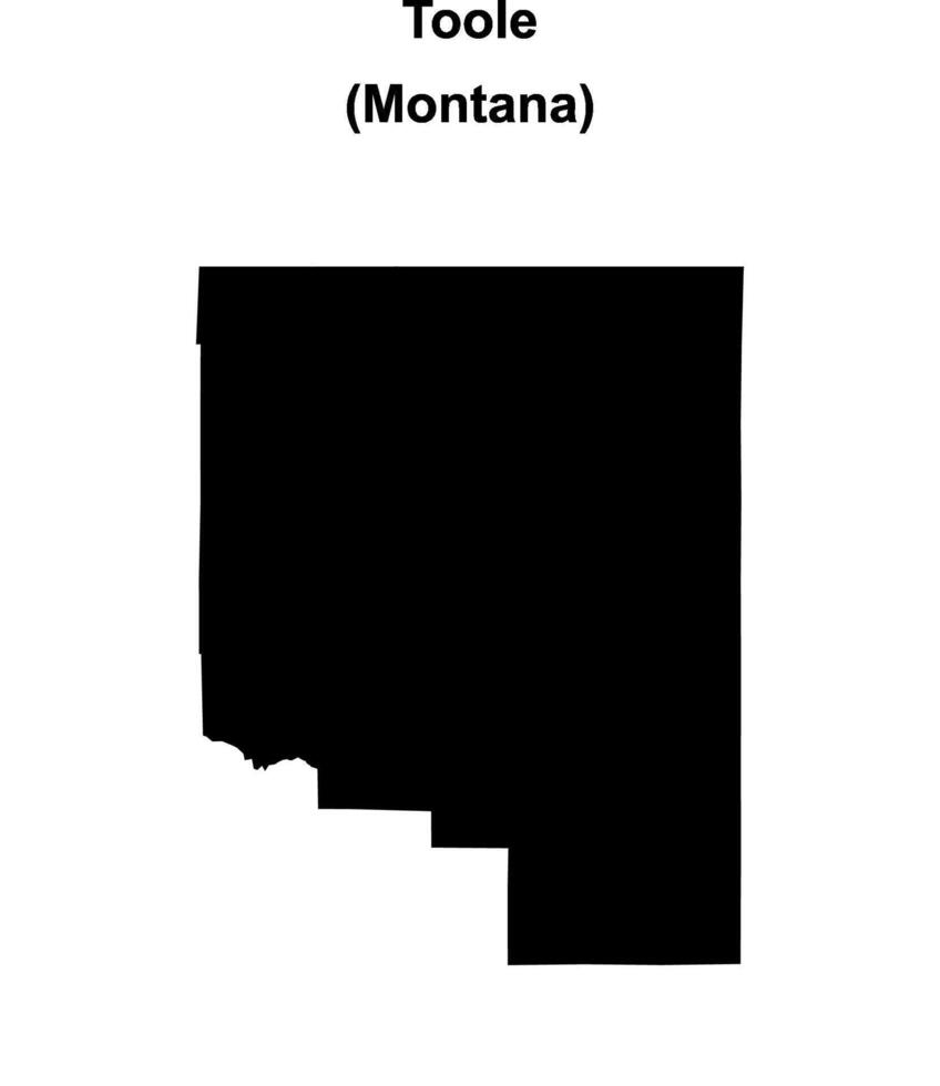 Toole County, Montana blank outline map vector