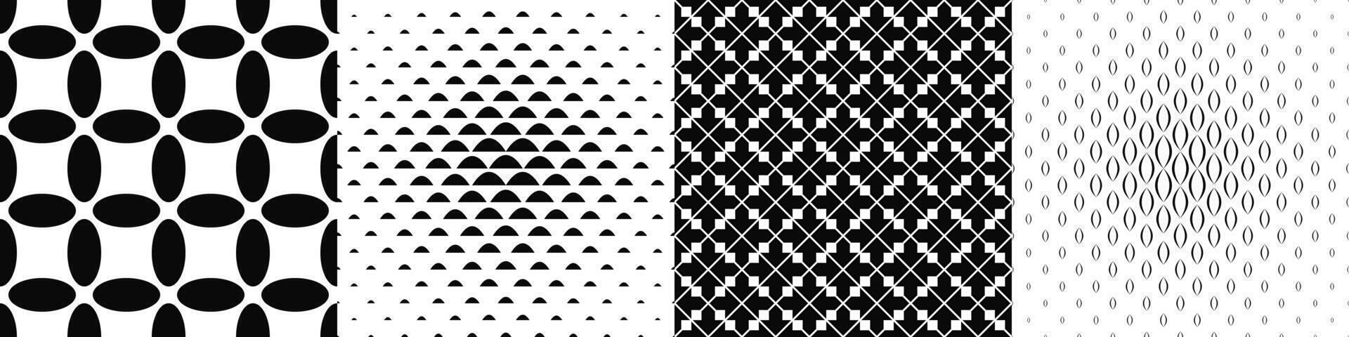 Black and white pattern collection vector