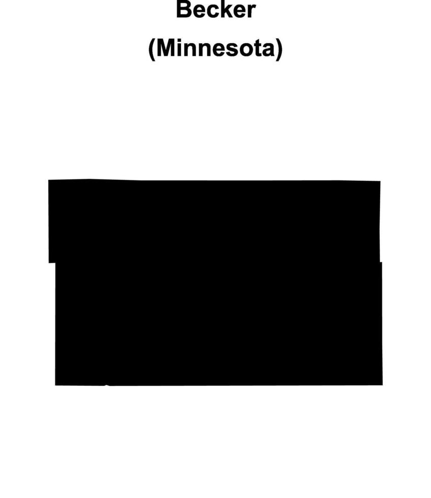Becker County, Minnesota blank outline map vector