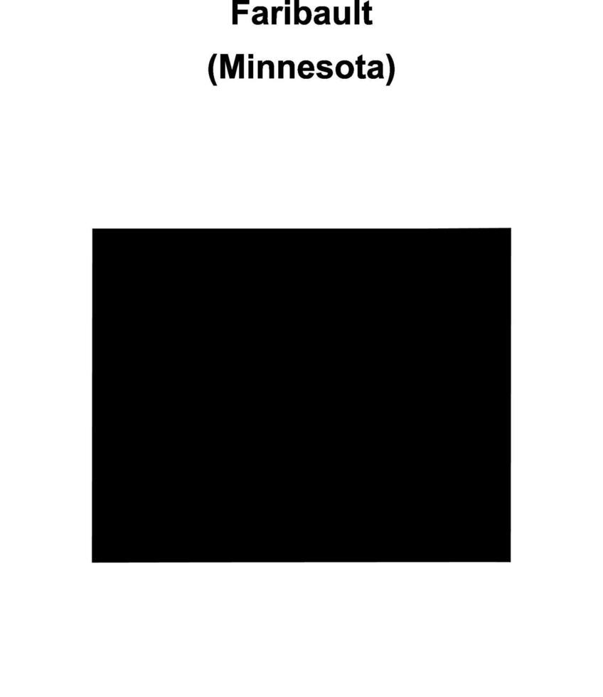 Faribault County, Minnesota blank outline map vector