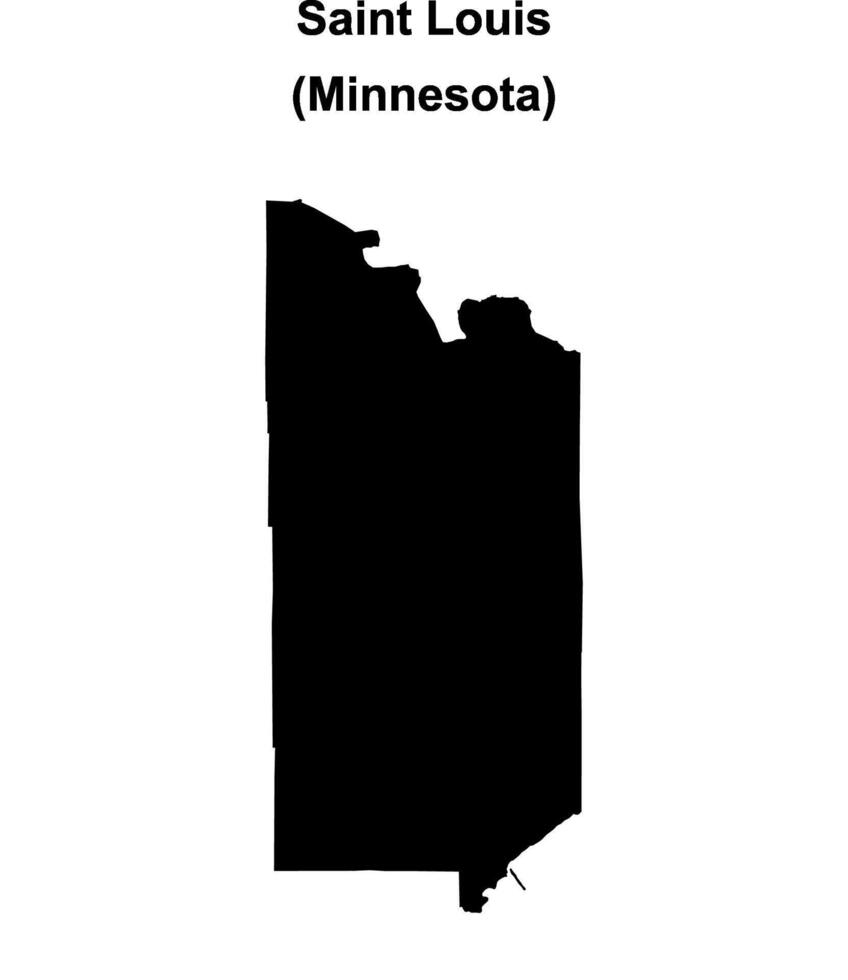 Saint Louis County, Minnesota blank outline map vector