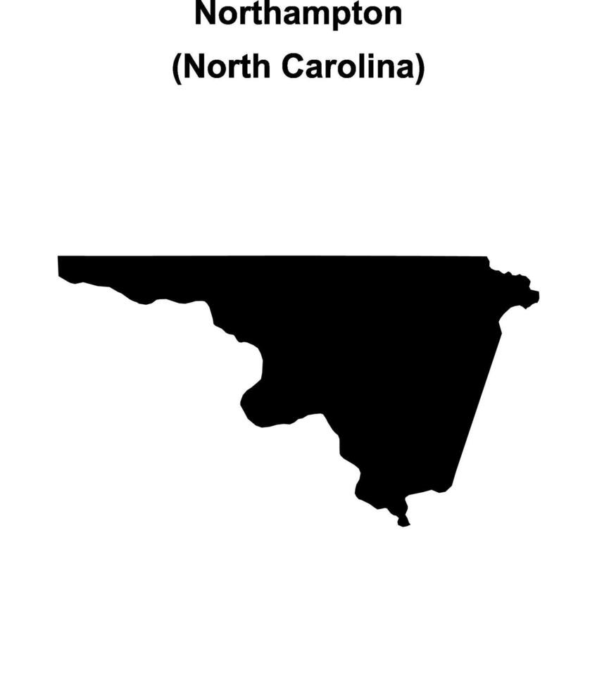 Northampton County, North Carolina blank outline map vector