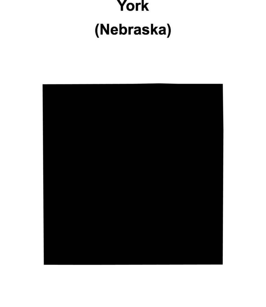 York County, Nebraska blank outline map vector