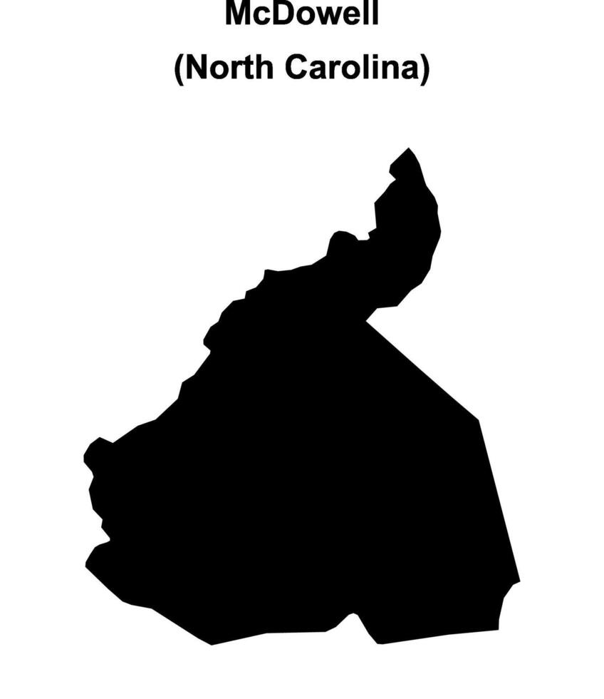 McDowell County, North Carolina blank outline map vector