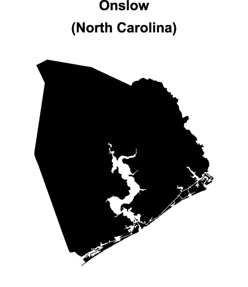 Onslow county north carolina blank outline map 46855711 vector art at