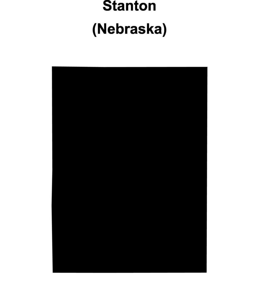 Stanton County, Nebraska blank outline map vector