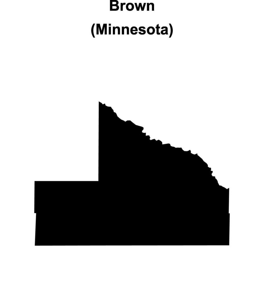 Brown County, Minnesota blank outline map vector
