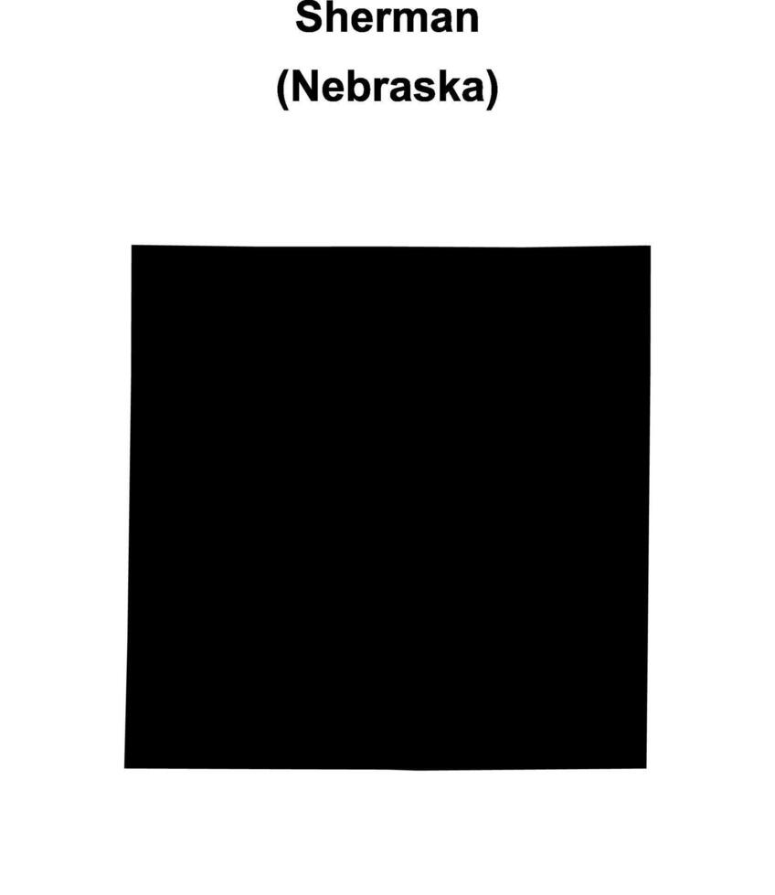 Sherman County, Nebraska blank outline map vector