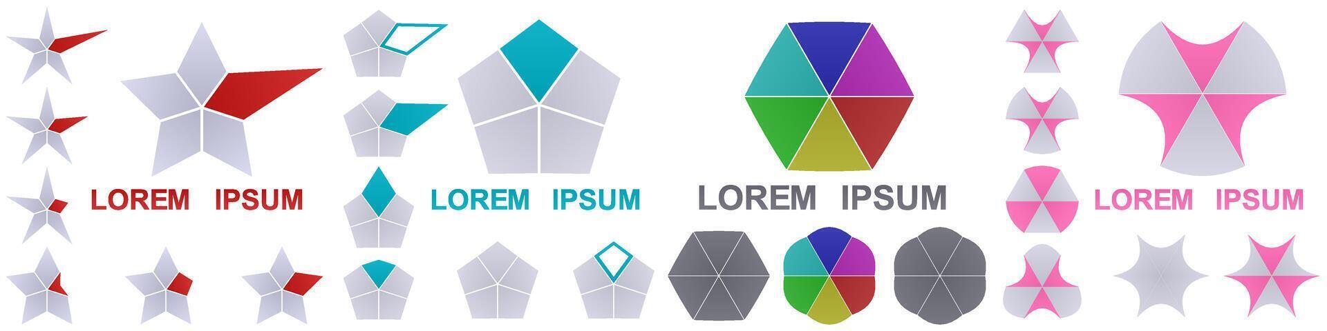 Geometrical logo design collection vector