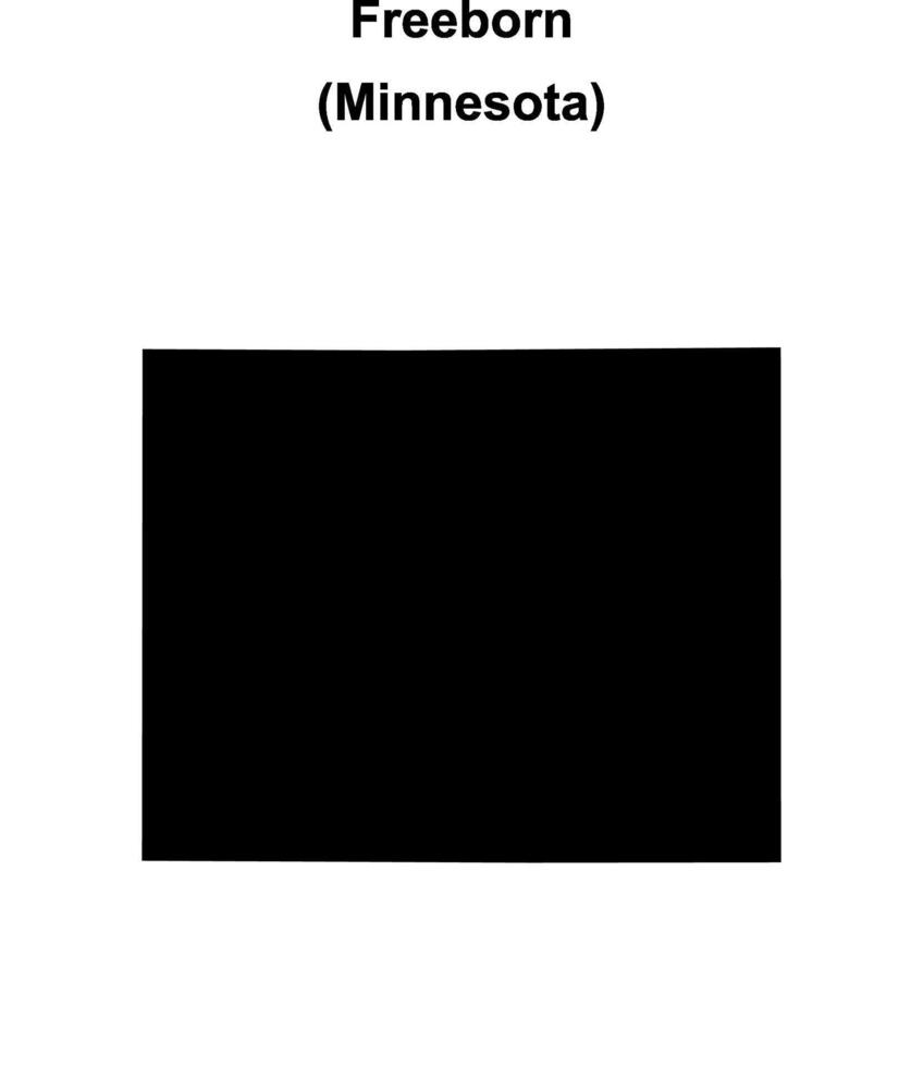 Freeborn County, Minnesota blank outline map vector
