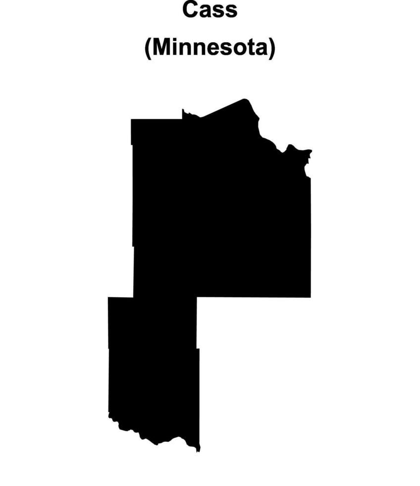Cass County, Minnesota blank outline map vector