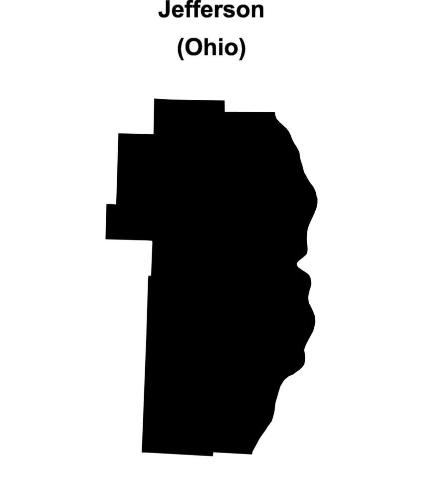 Jefferson County, Ohio blank outline map vector