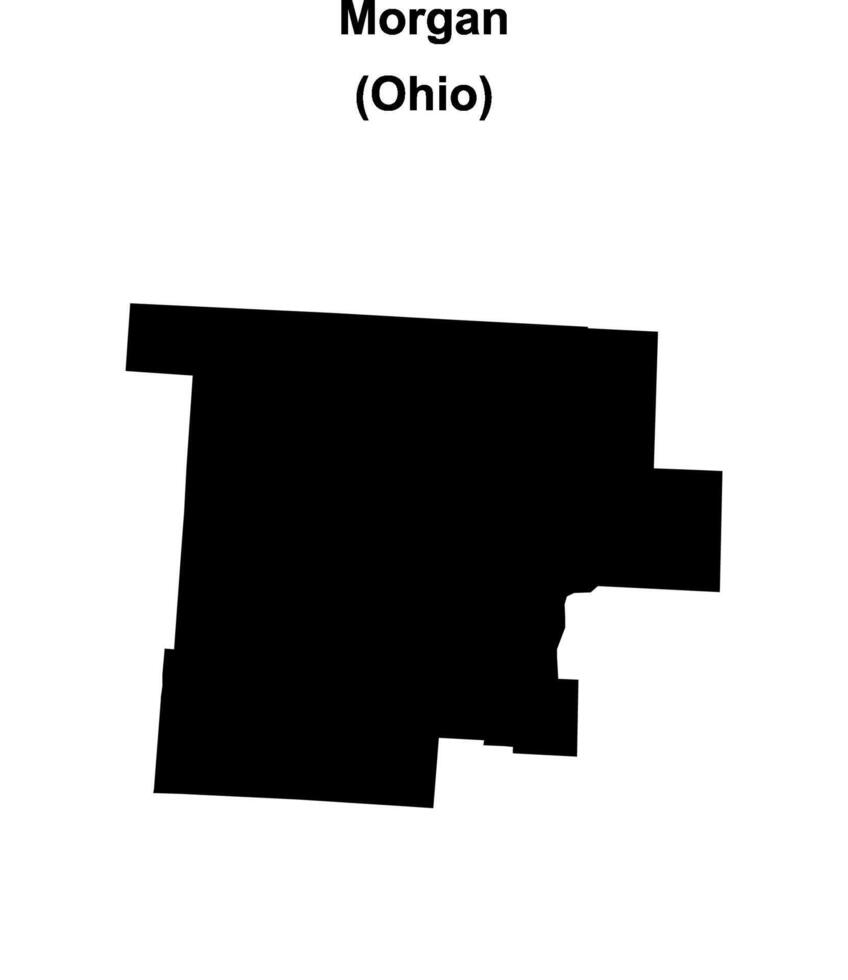 Morgan County, Ohio blank outline map vector