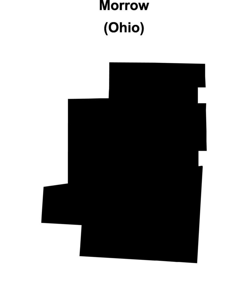 Morrow County, Ohio blank outline map vector
