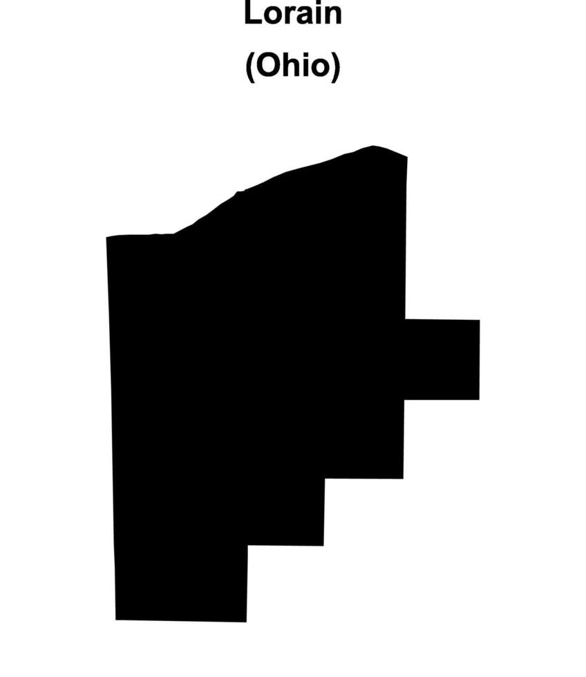 Lorain County, Ohio blank outline map vector
