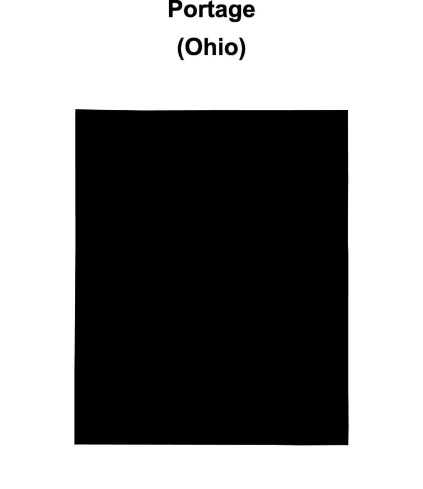 Portage County, Ohio blank outline map vector