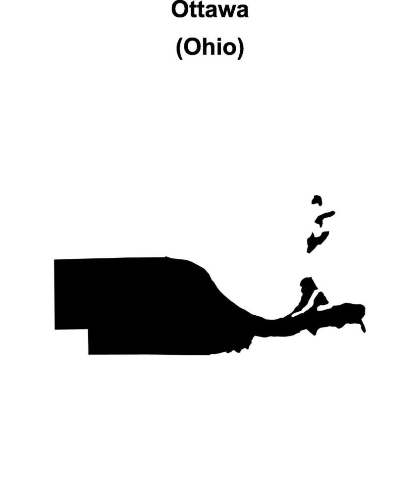 Ottawa County, Ohio blank outline map vector