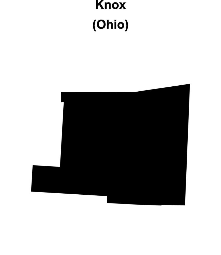 Knox County, Ohio blank outline map vector