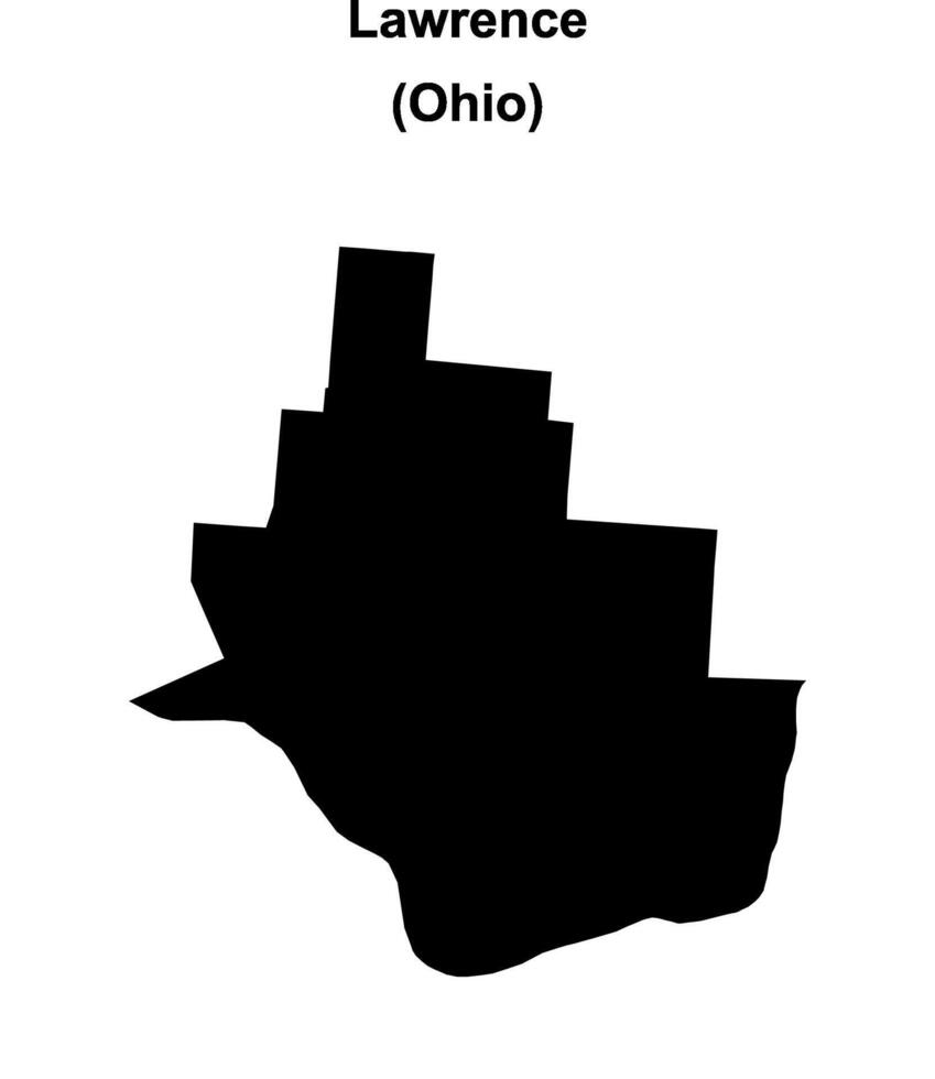 Lawrence County, Ohio blank outline map vector