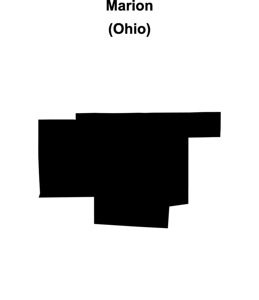 Marion County, Ohio blank outline map vector