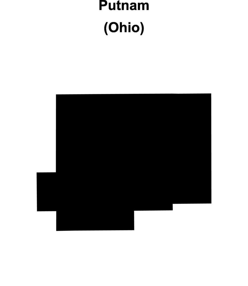 Putnam County, Ohio blank outline map vector