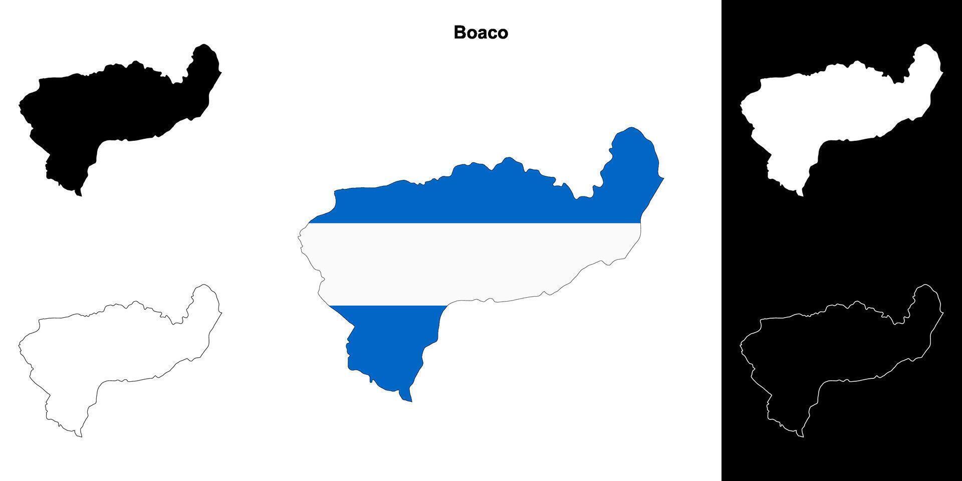 Boaco department outline map set vector