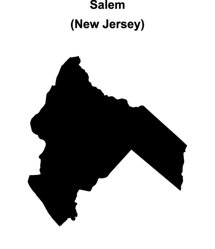 Salem County, New Jersey blank outline map vector