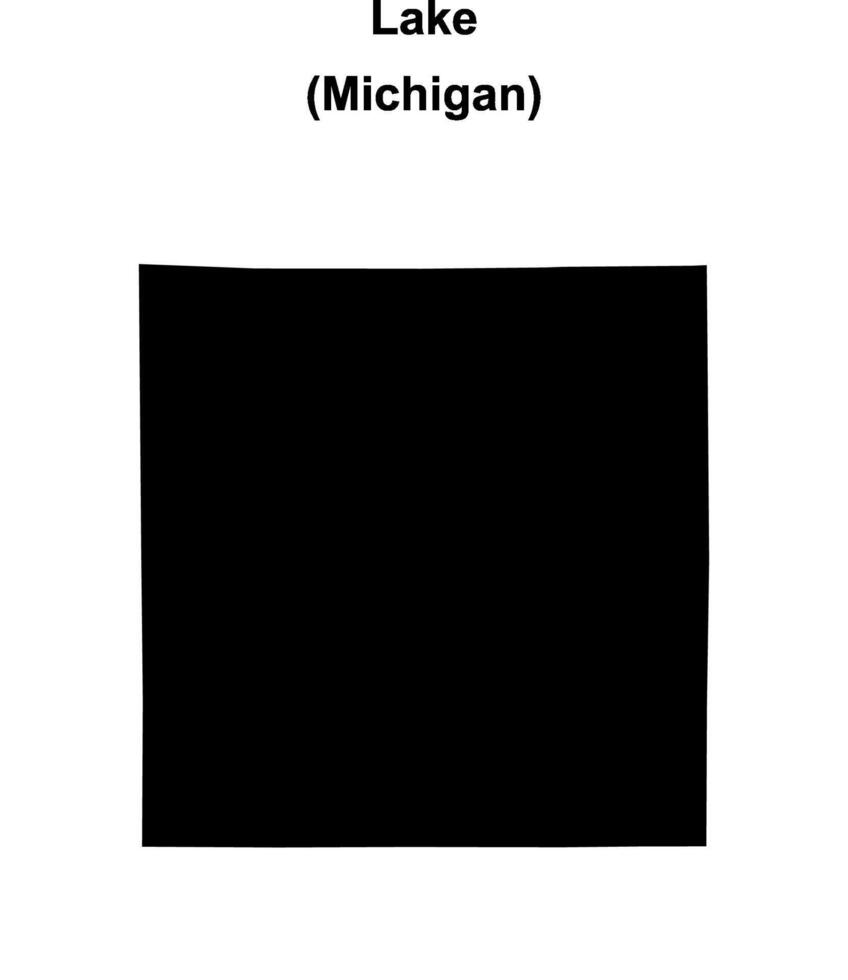 Lake County, Michigan blank outline map vector