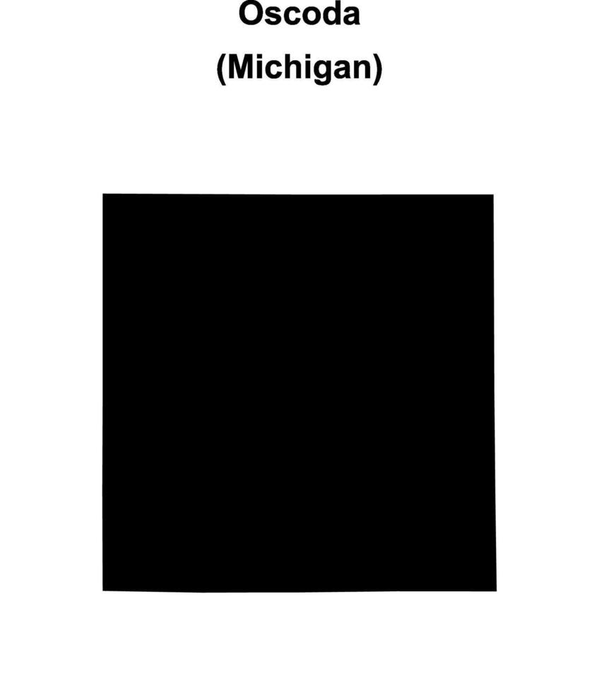 Oscoda County, Michigan blank outline map vector