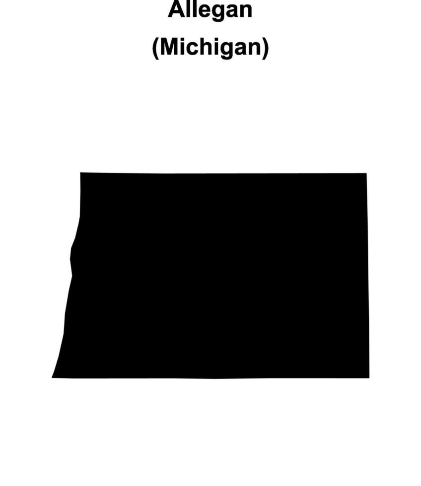 Allegan County, Michigan blank outline map vector