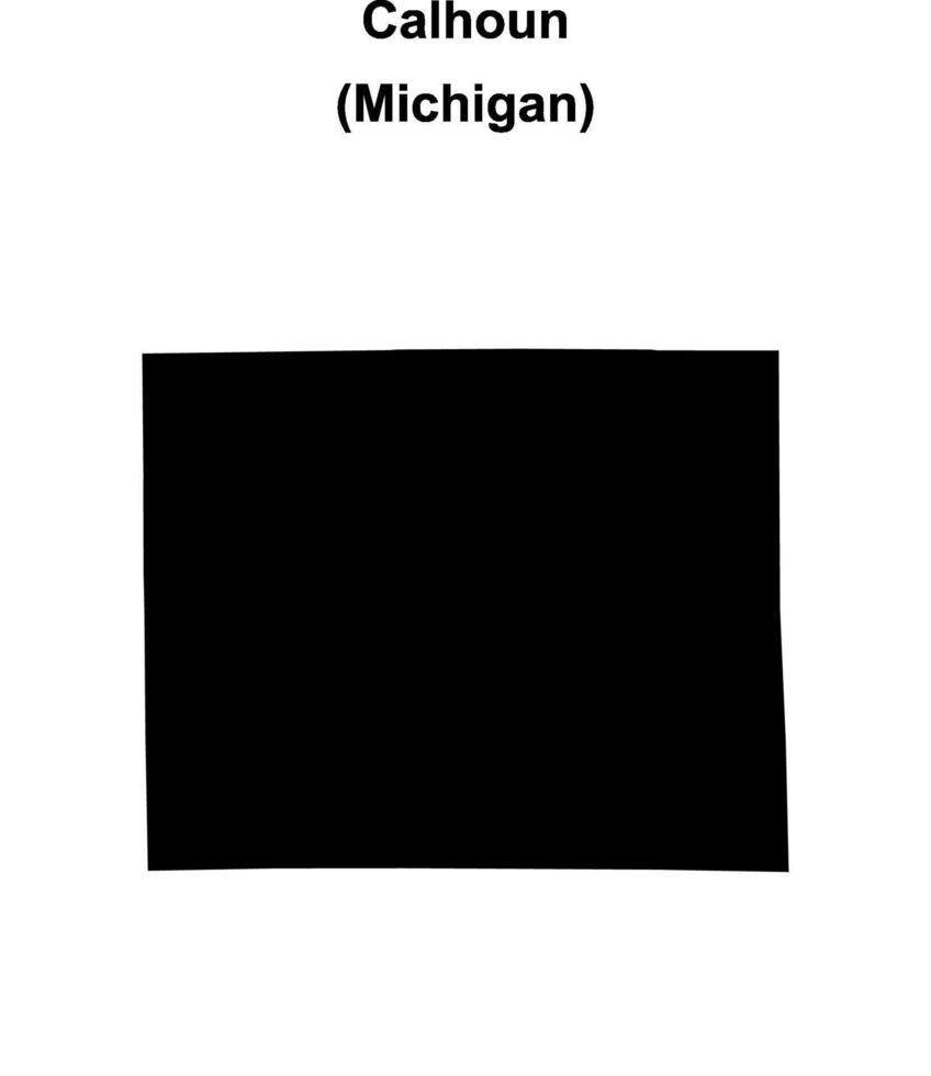 Calhoun County, Michigan blank outline map vector