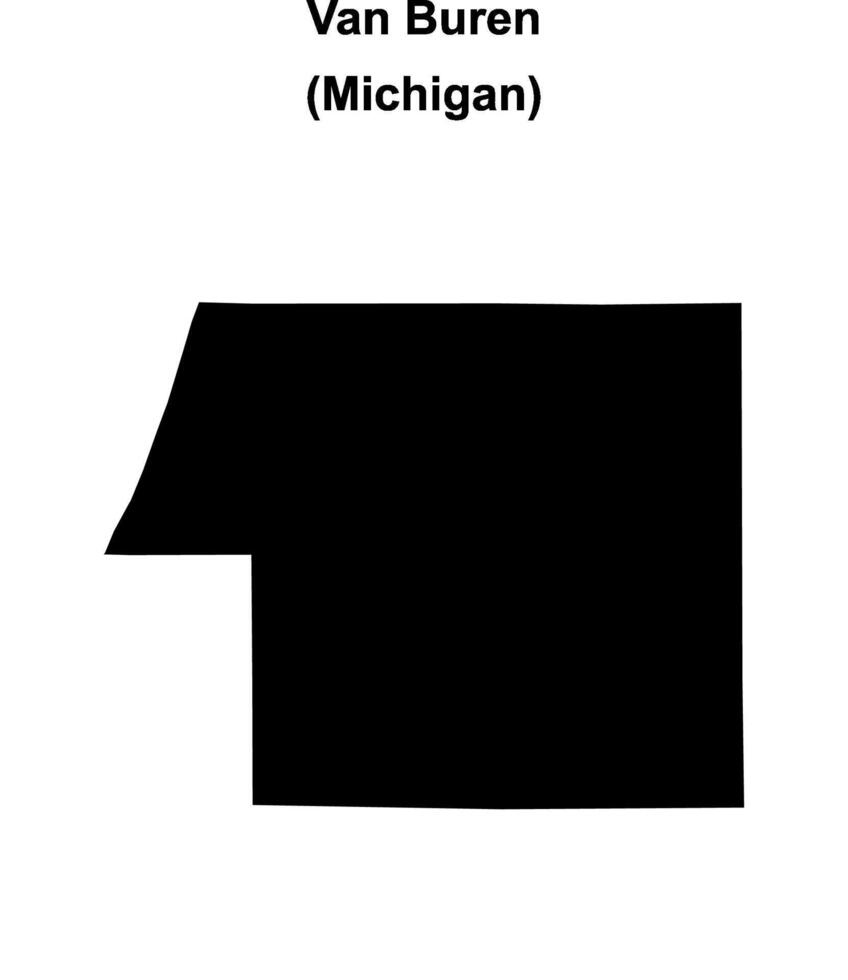 Van Buren County, Michigan blank outline map vector