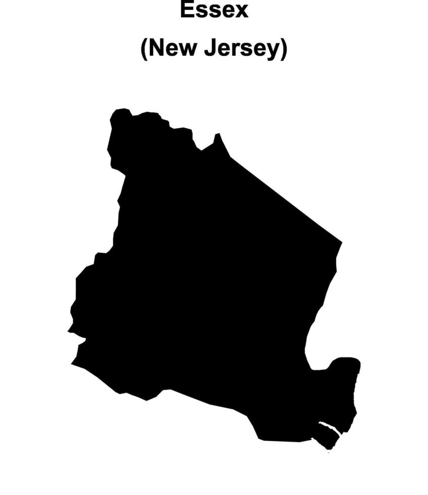 Essex County, New Jersey blank outline map vector