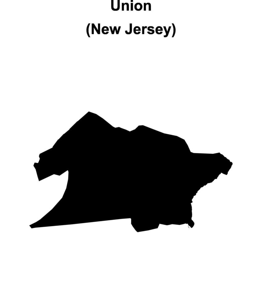 Union County, New Jersey blank outline map vector