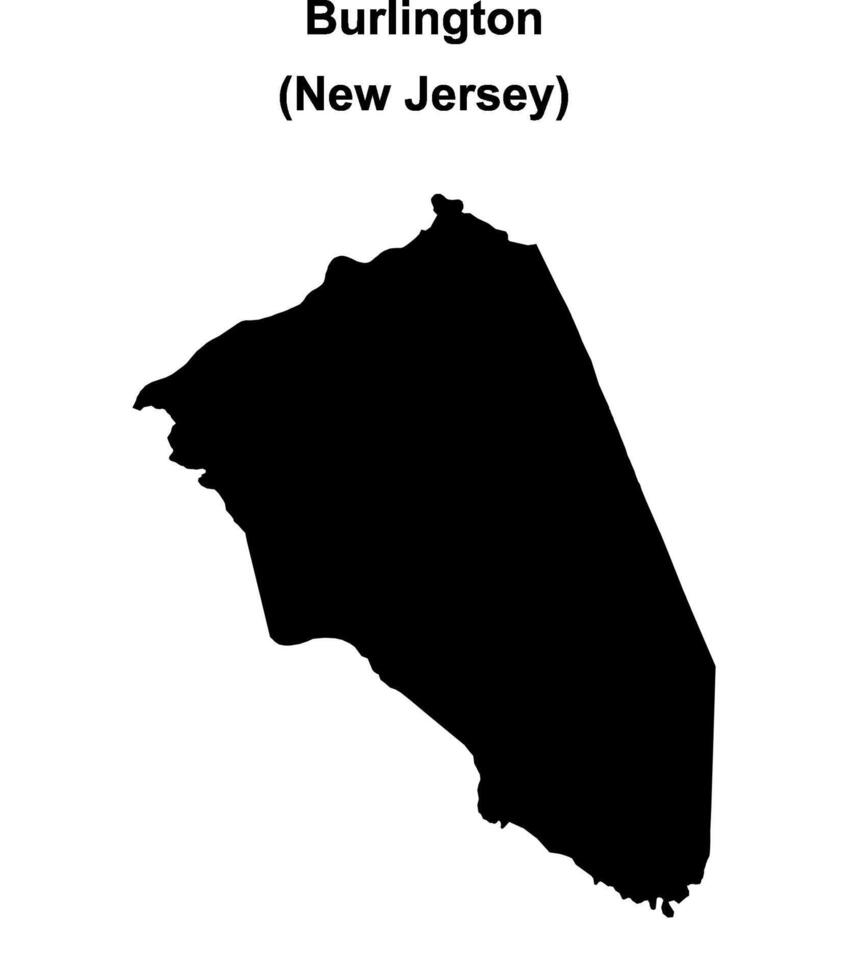 Burlington County, New Jersey blank outline map vector