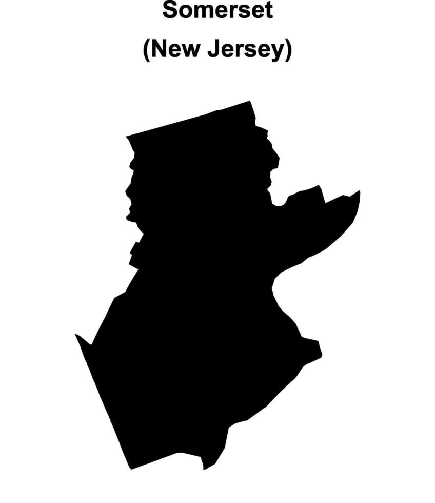 Somerset County, New Jersey blank outline map vector