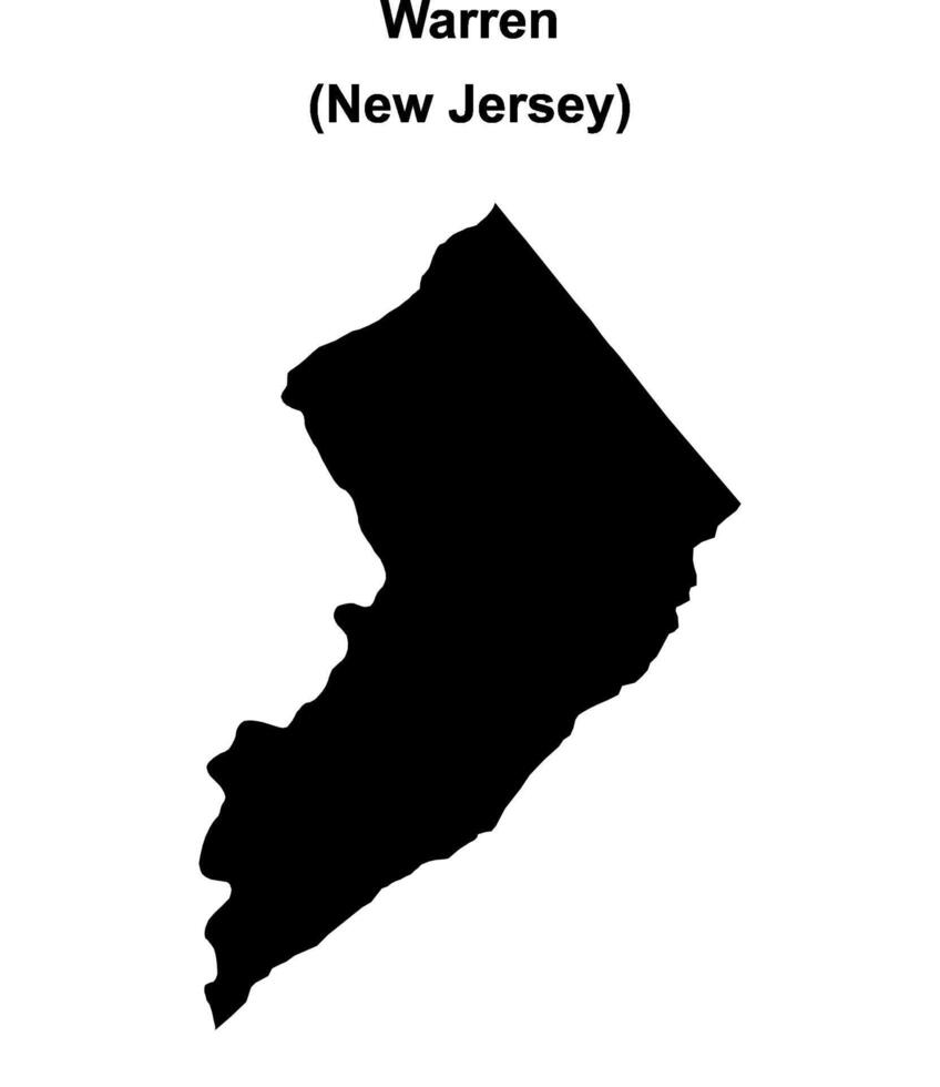 Warren County, New Jersey blank outline map vector