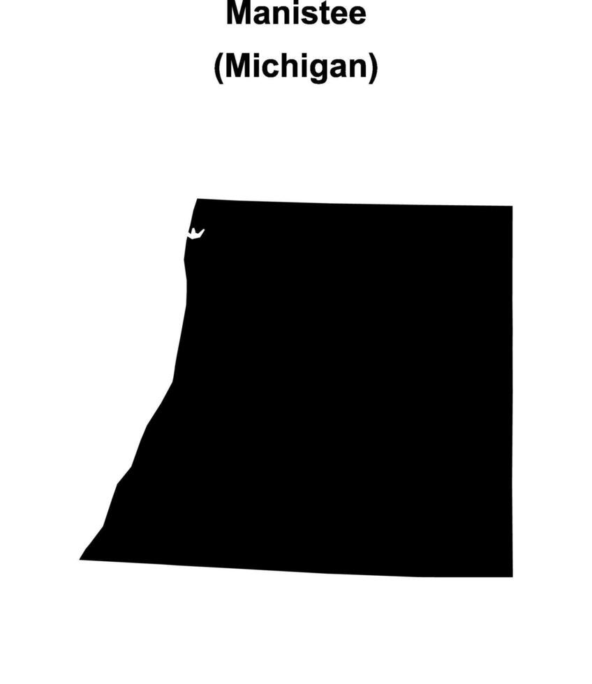 Manistee County, Michigan blank outline map vector