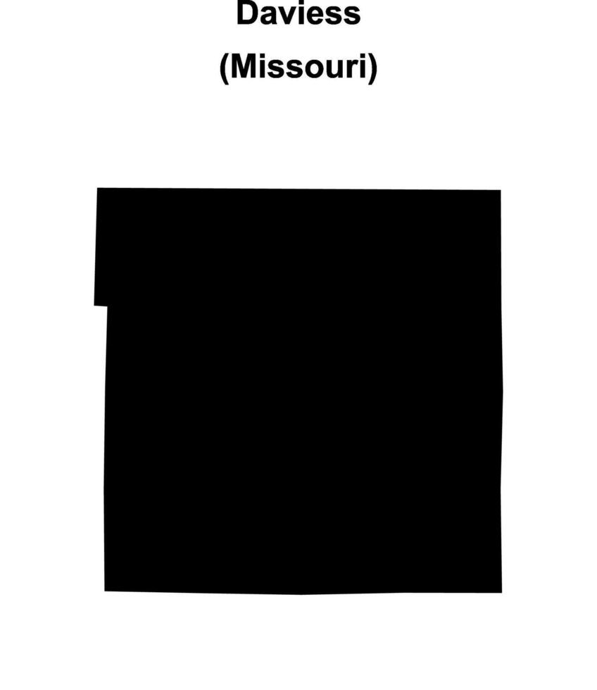 Daviess County, Missouri blank outline map vector