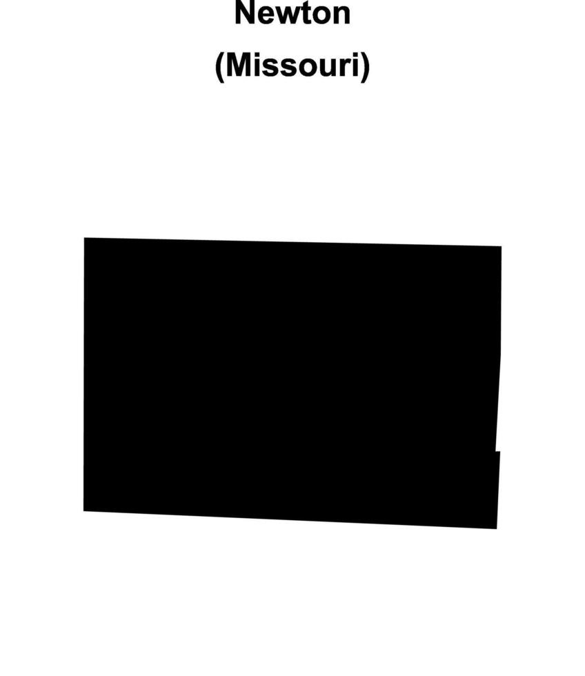 Newton County, Missouri blank outline map vector