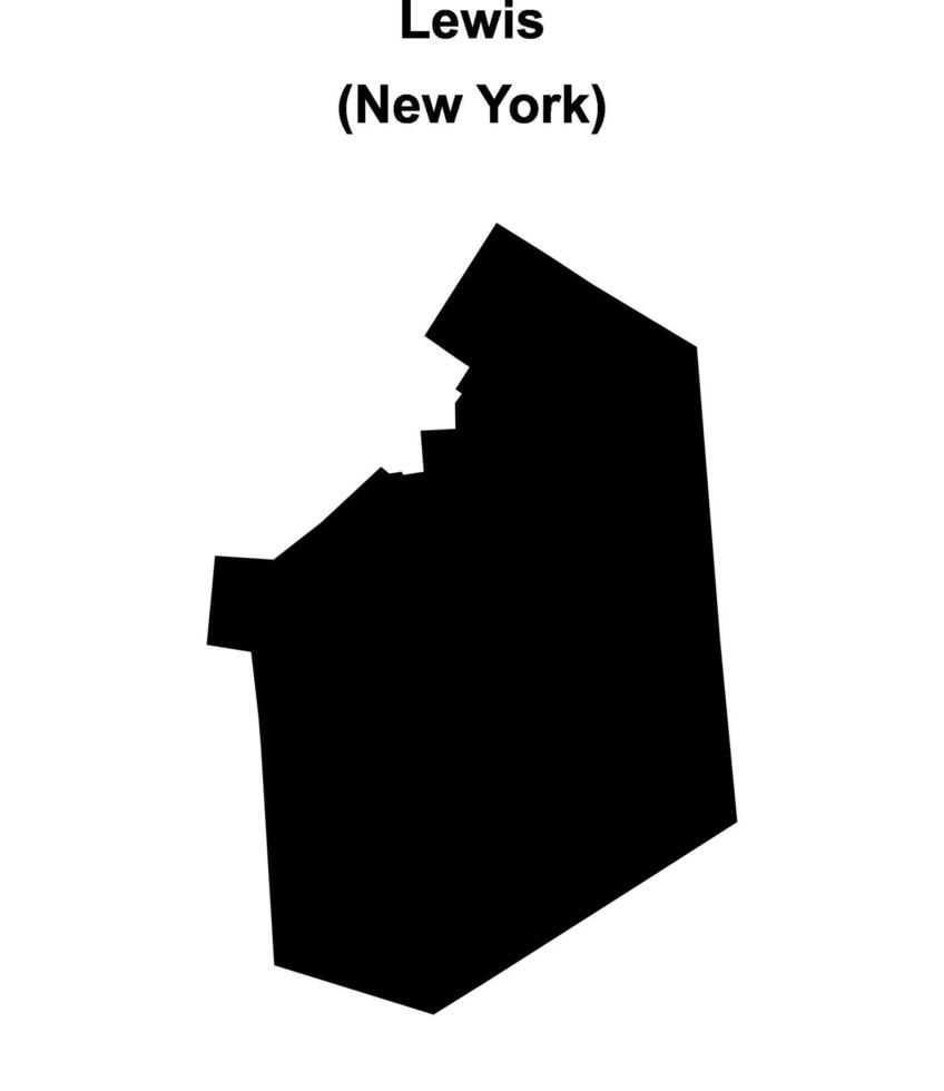 Lewis County, New York blank outline map vector